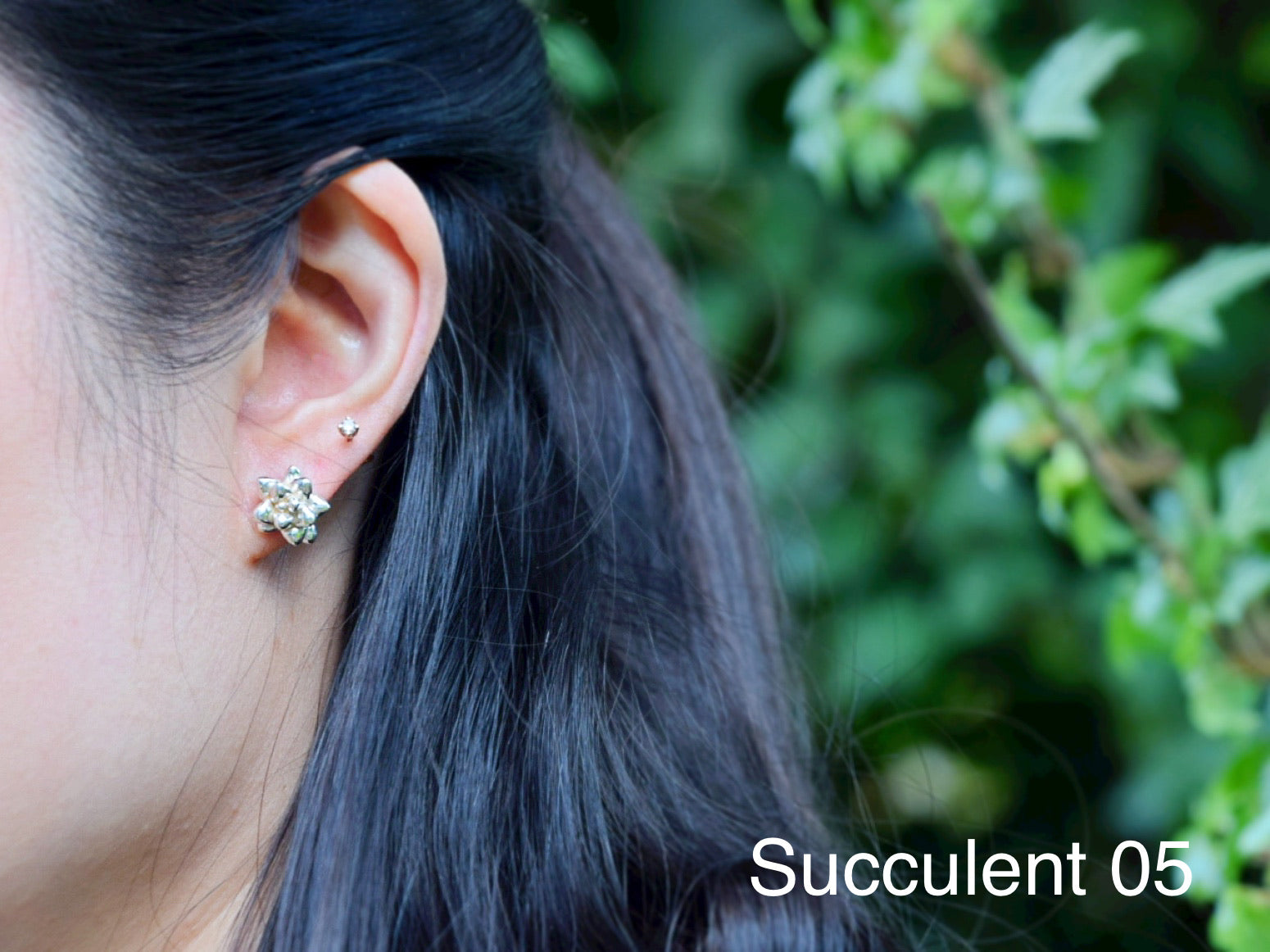 front-back succulent earrings Succulent Earrings – Girl with an earring