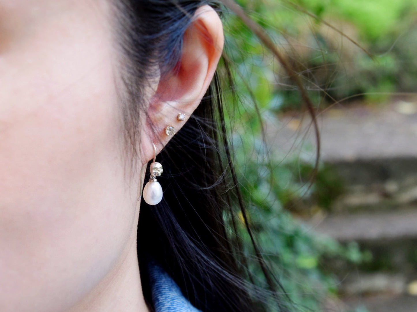 Skull Pearl Earrings