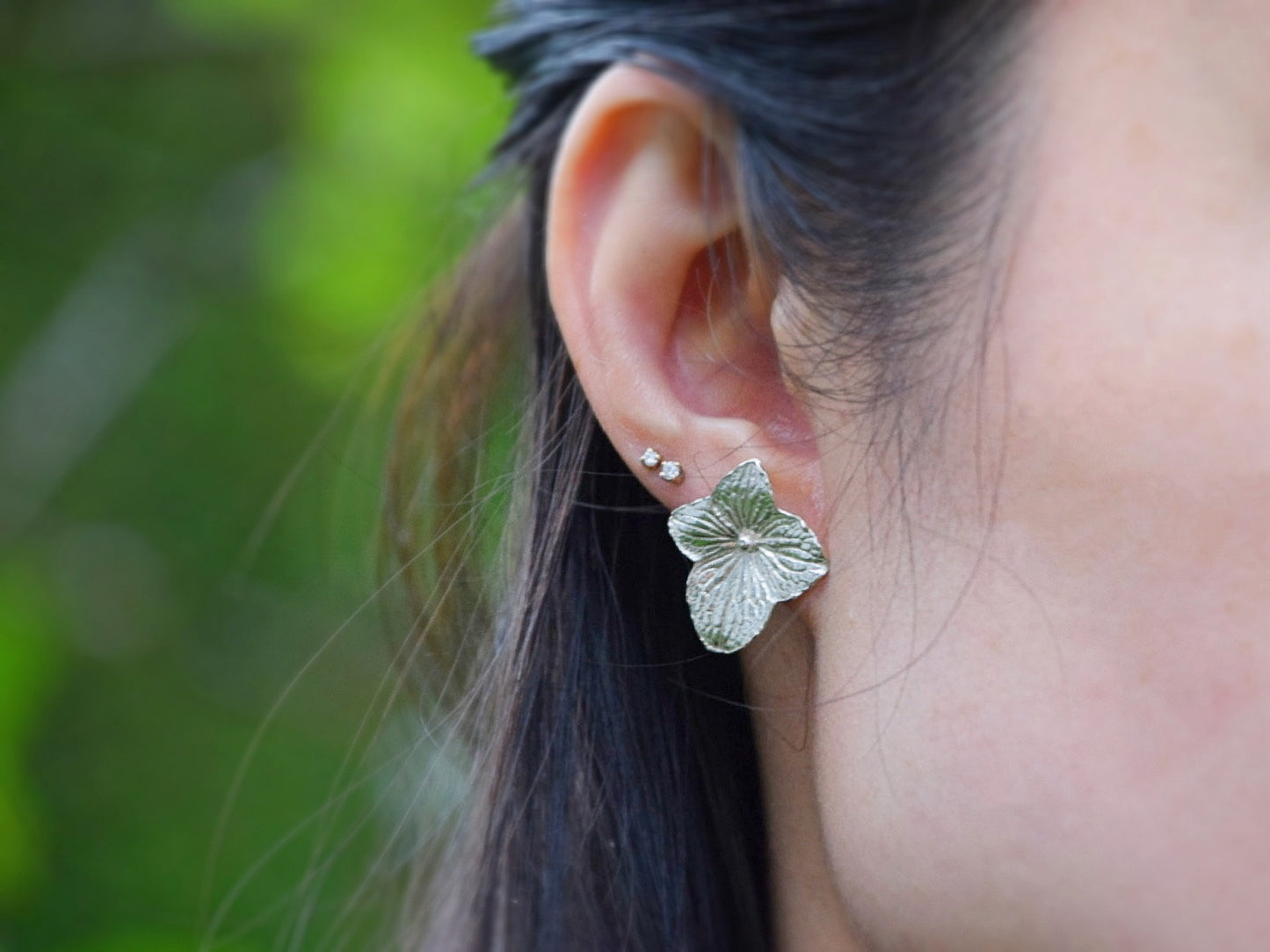 Hydrangea Earrings Silver