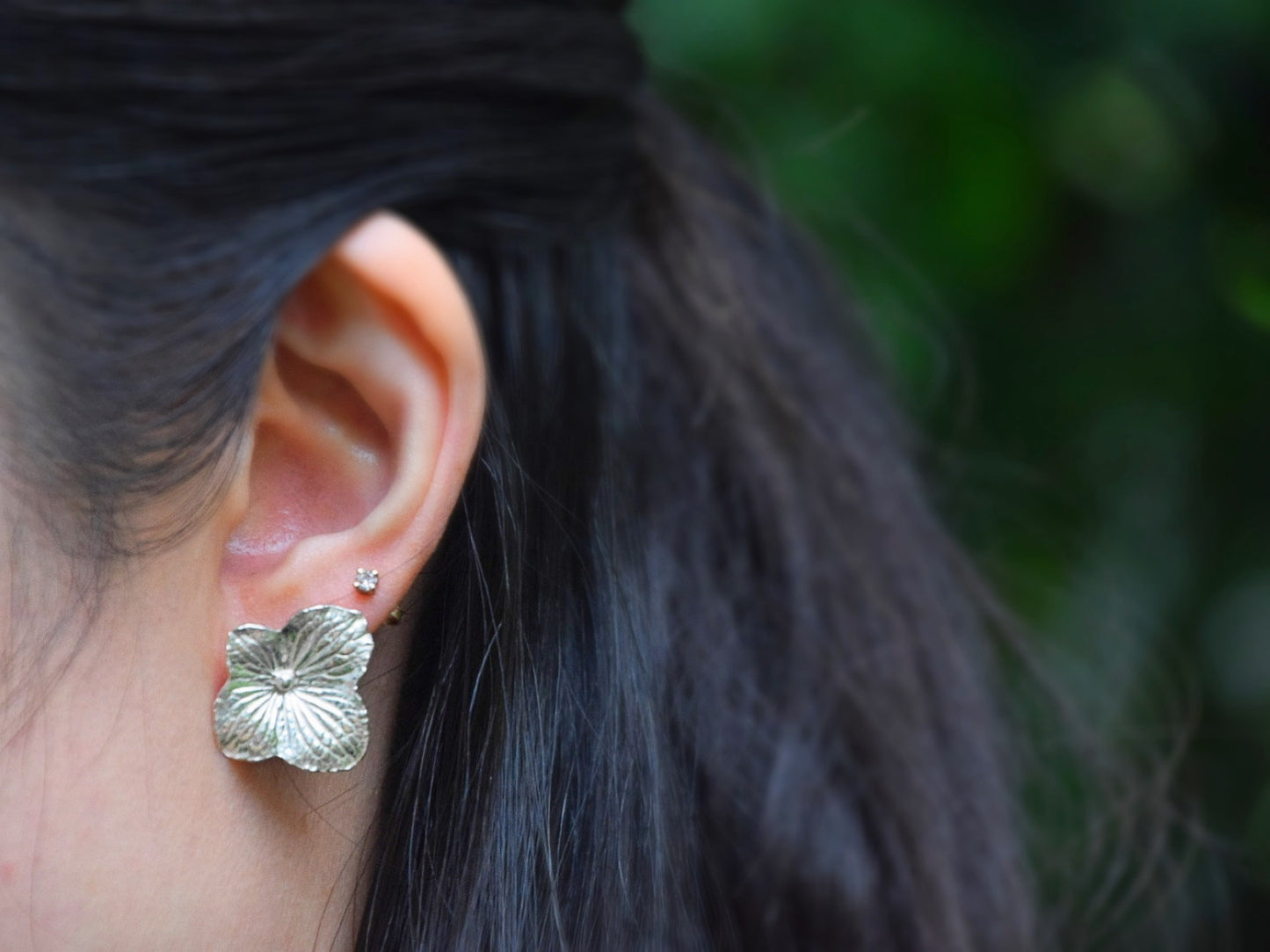 Hydrangea Earrings Silver