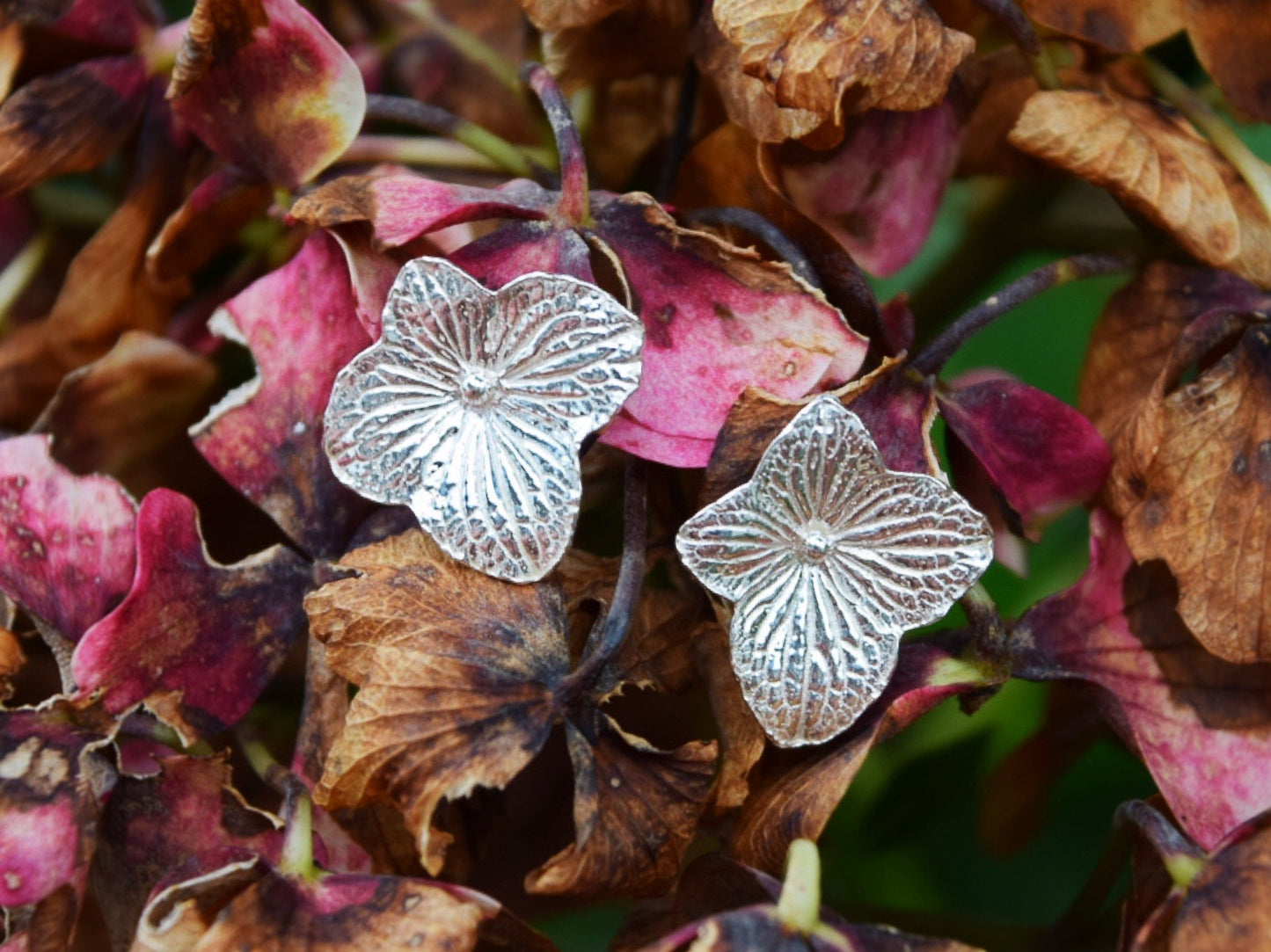 Hydrangea Earrings Silver