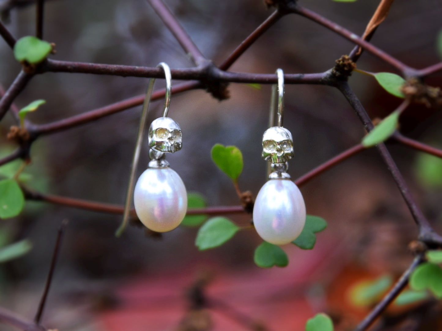 Skull Pearl Earrings