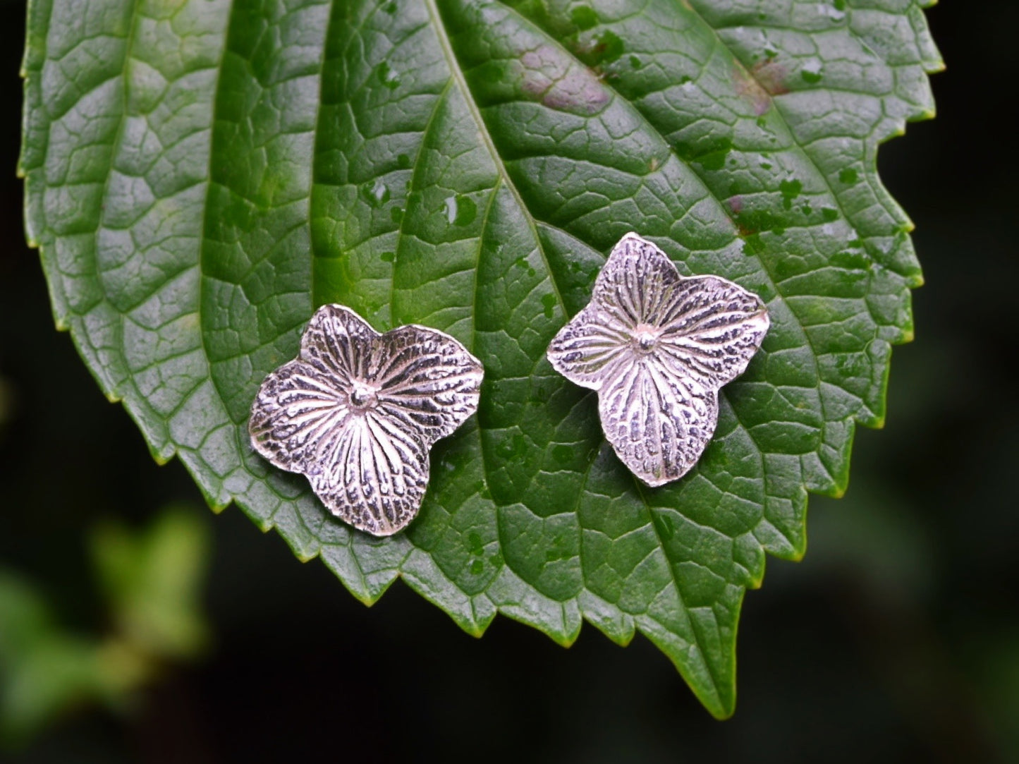 Hydrangea Earrings Silver