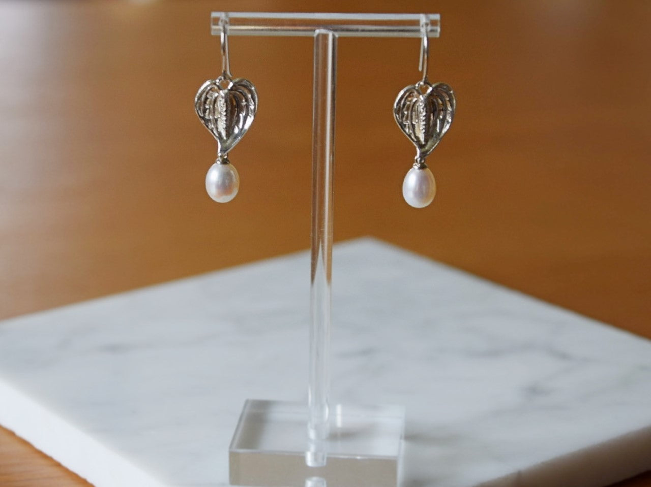 Anthurium Pearl Earrings